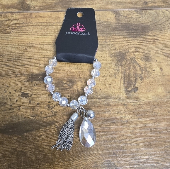 New Paparazzi Crystal Beaded Stretchy Bracelet with Tassel - Picture 1 of 5